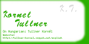 kornel tullner business card